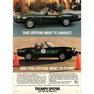 1979 Triumph Spitfire Convertible Roadster Vintage Print Ad Market 70s Wall Art